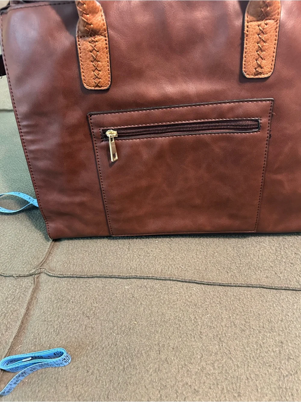 Michael Kors Brown Leather Tote with Tan Braided Handles